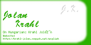 jolan krahl business card